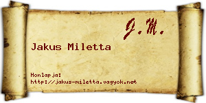 Jakus Miletta névjegykártya